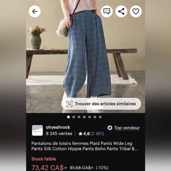 Wide leg pants size small/med - Picture 3 of 10